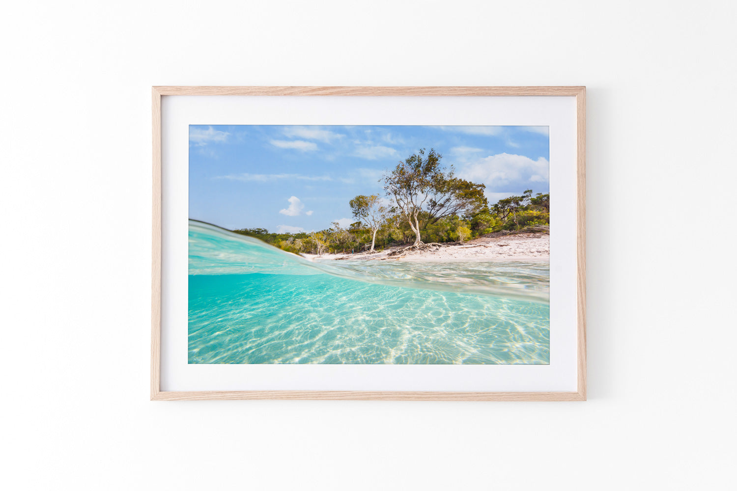 Lake Mckenzie K'Gari oak framed print