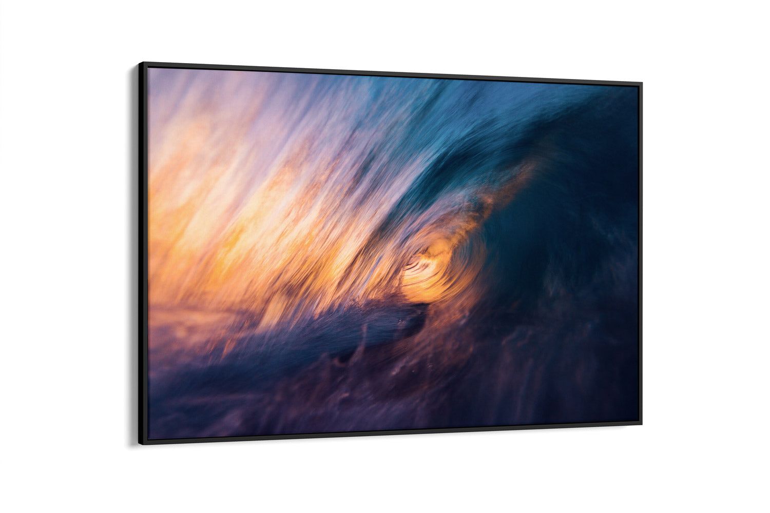 Surf Art Canvas Float Frame Black