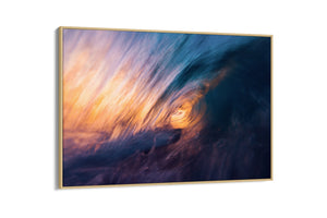 Surf Art Canvas Float Frame Oak