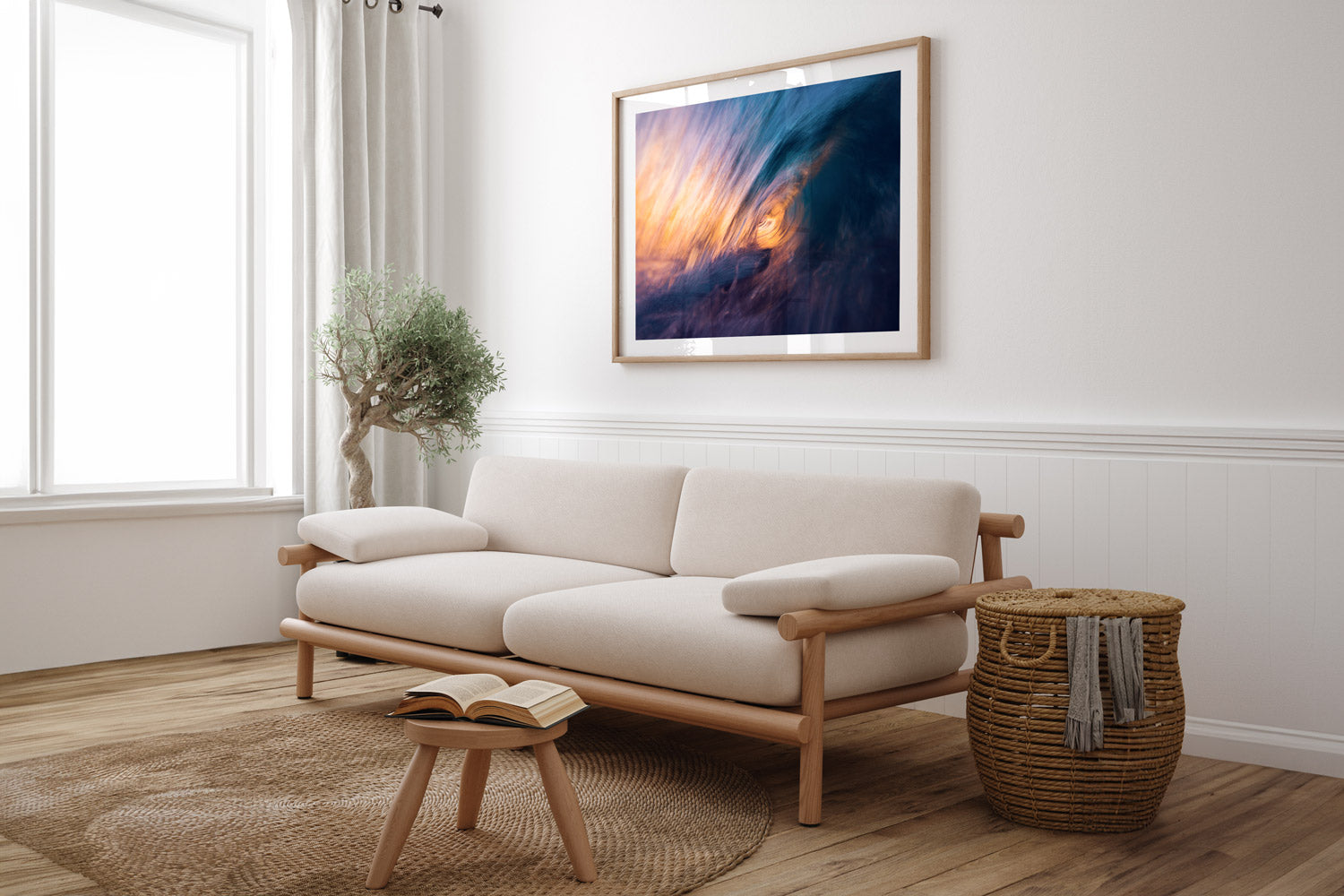 Wave Art Oak Frame