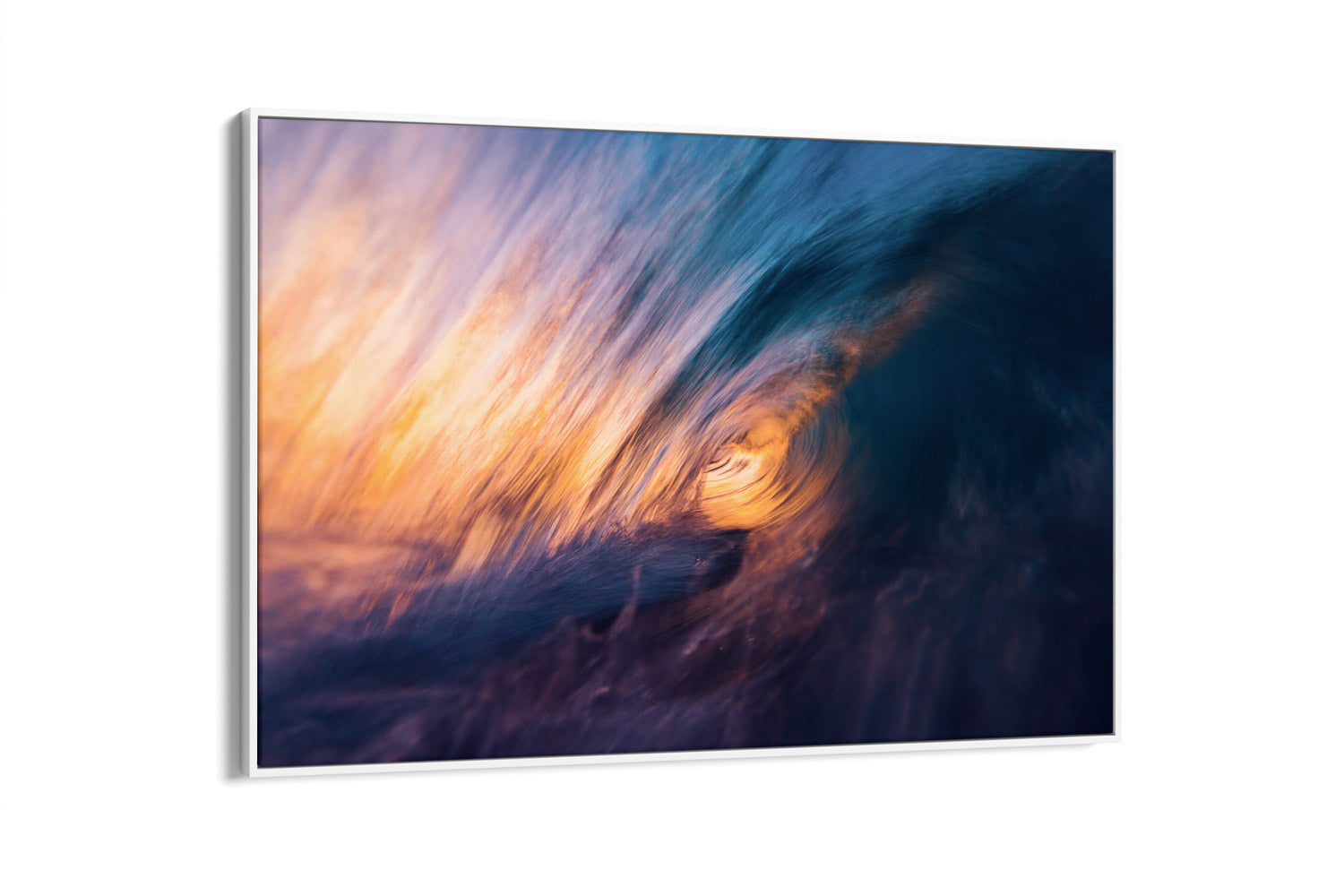 Surf Art Canvas Float Frame White