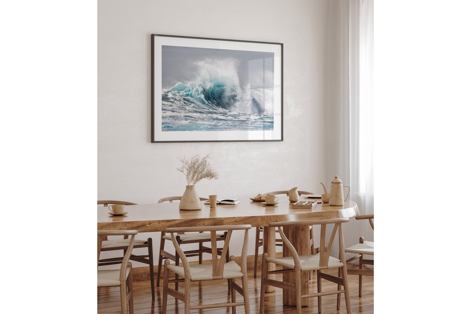 Beach Wave wall art framed on wall Gold Coast